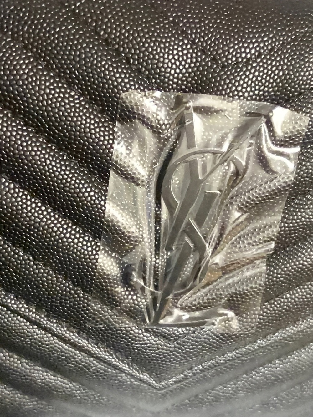 Saint Laurent Black Chevron Quilted Shoulder Bag with YSL Hardware